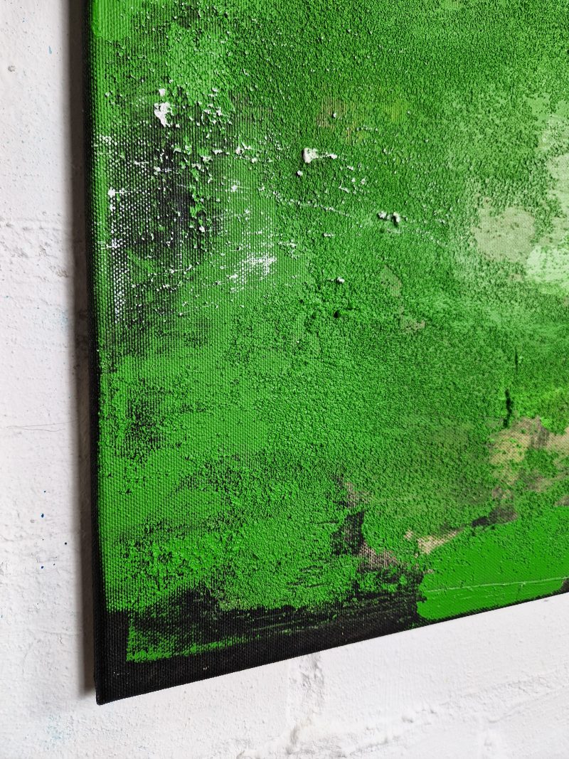 Detail Gemälde grün abstrakt - Waldspaziergang #2