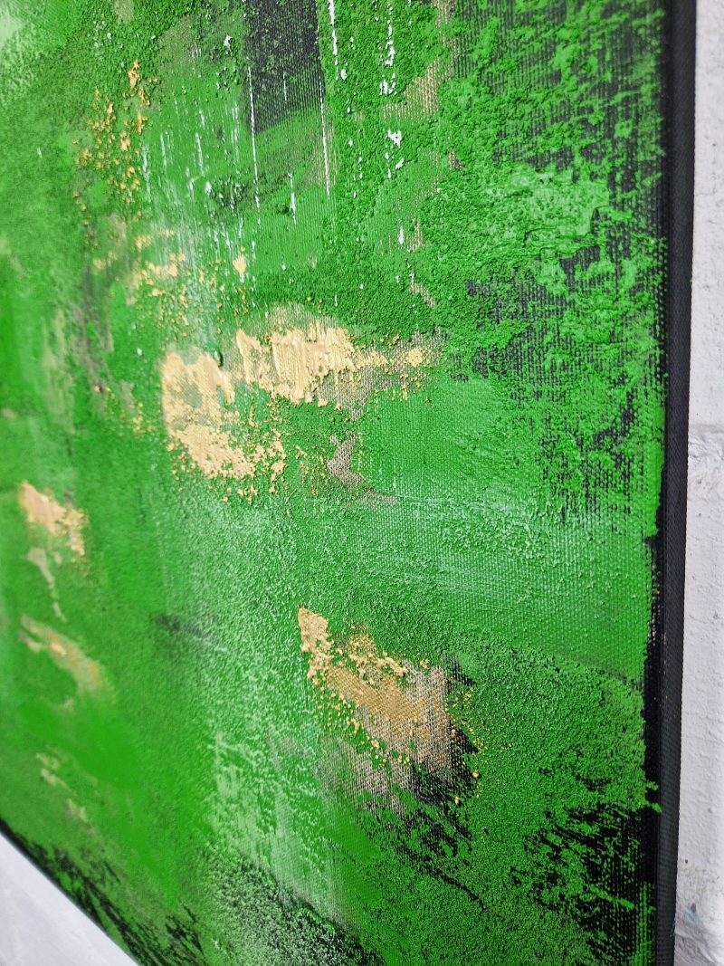 Detail Gemälde grün abstrakt - Waldspaziergang #2