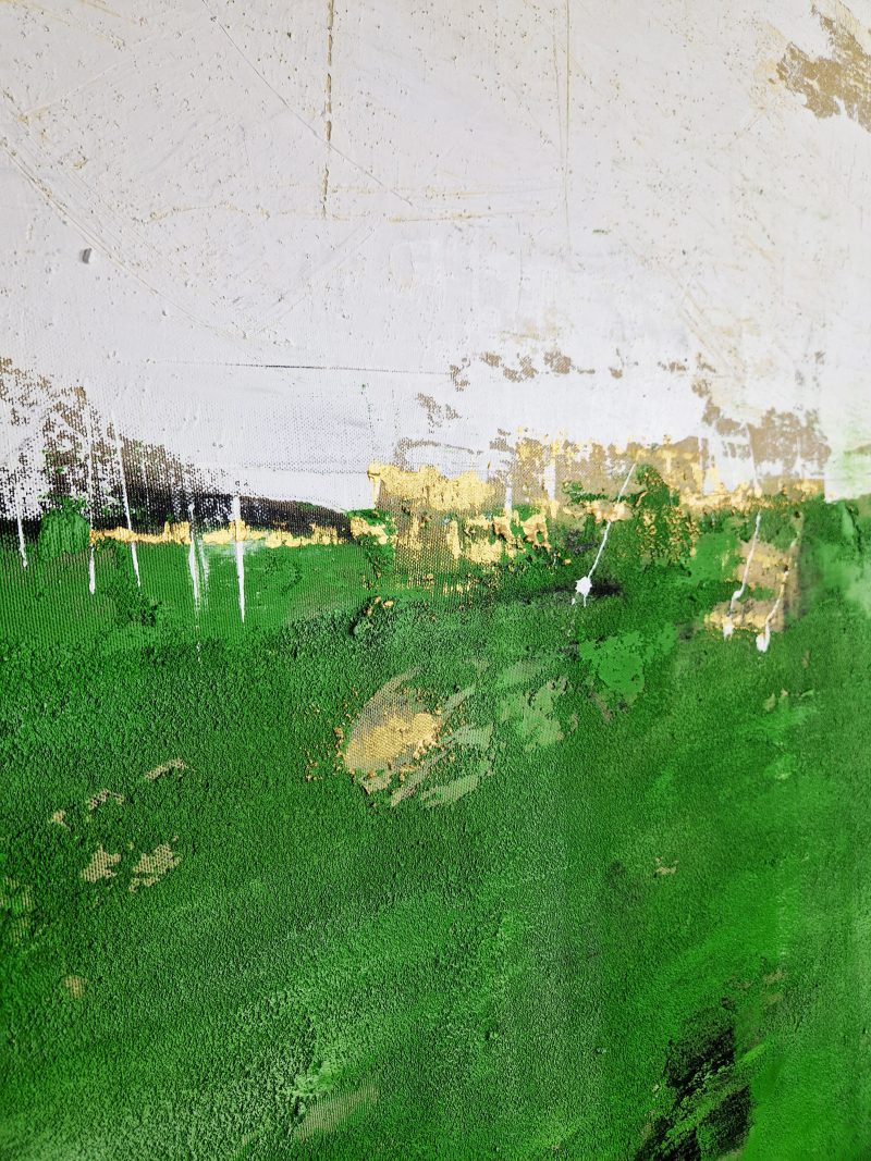 Detail Gemälde grün abstrakt - Waldspaziergang #2