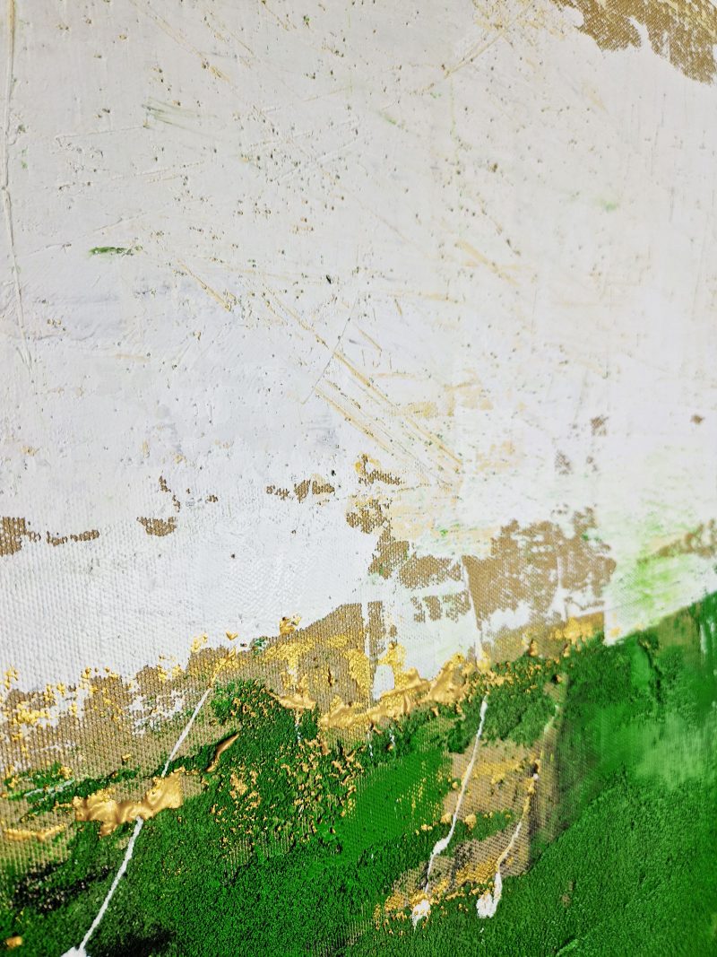 Detail Gemälde grün abstrakt - Waldspaziergang #2