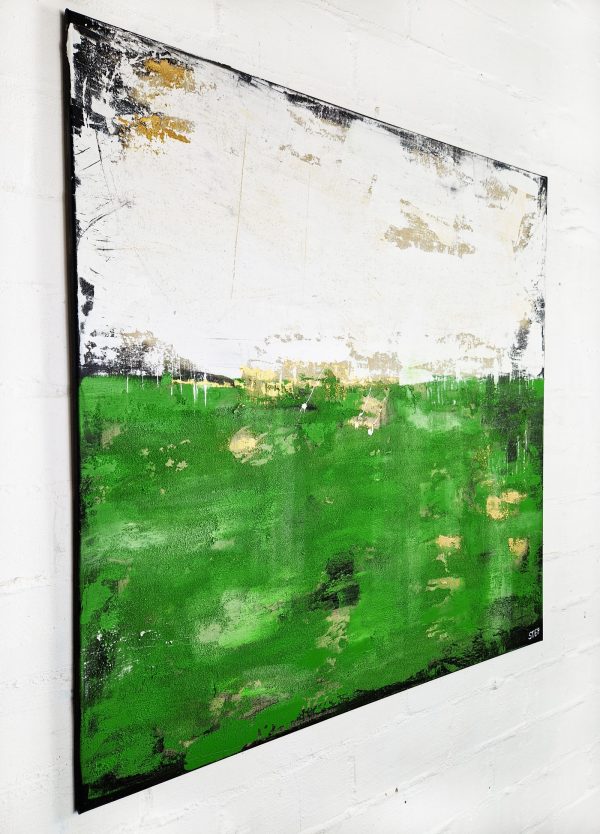 Gemälde grün mit gold abstrakt - Waldspaziergang #2 - Kunst kaufen