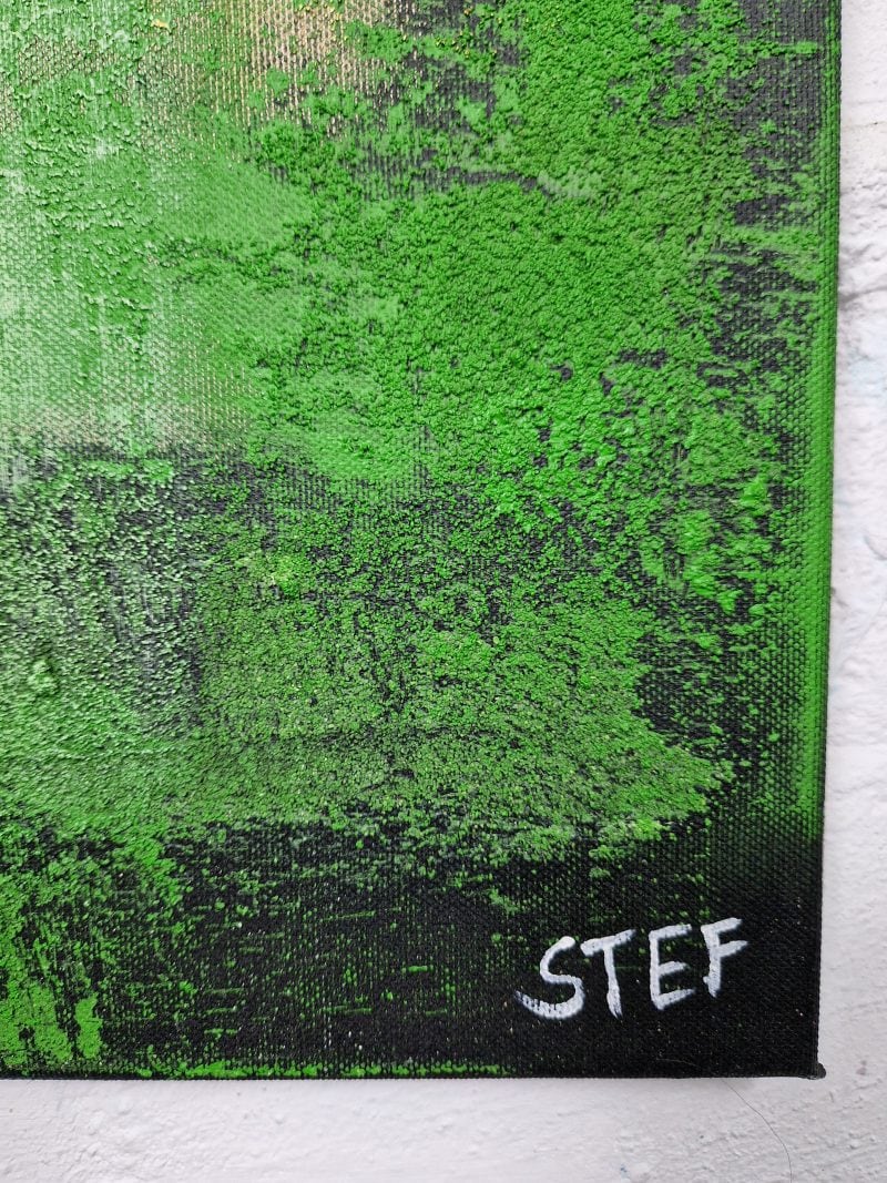Detail Gemälde grün abstrakt - Waldspaziergang #2