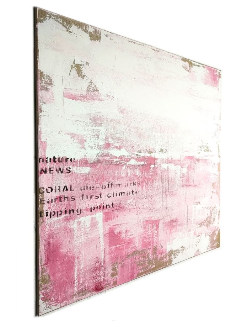 Strukturgemälde Koralle #2, rosa, pastell