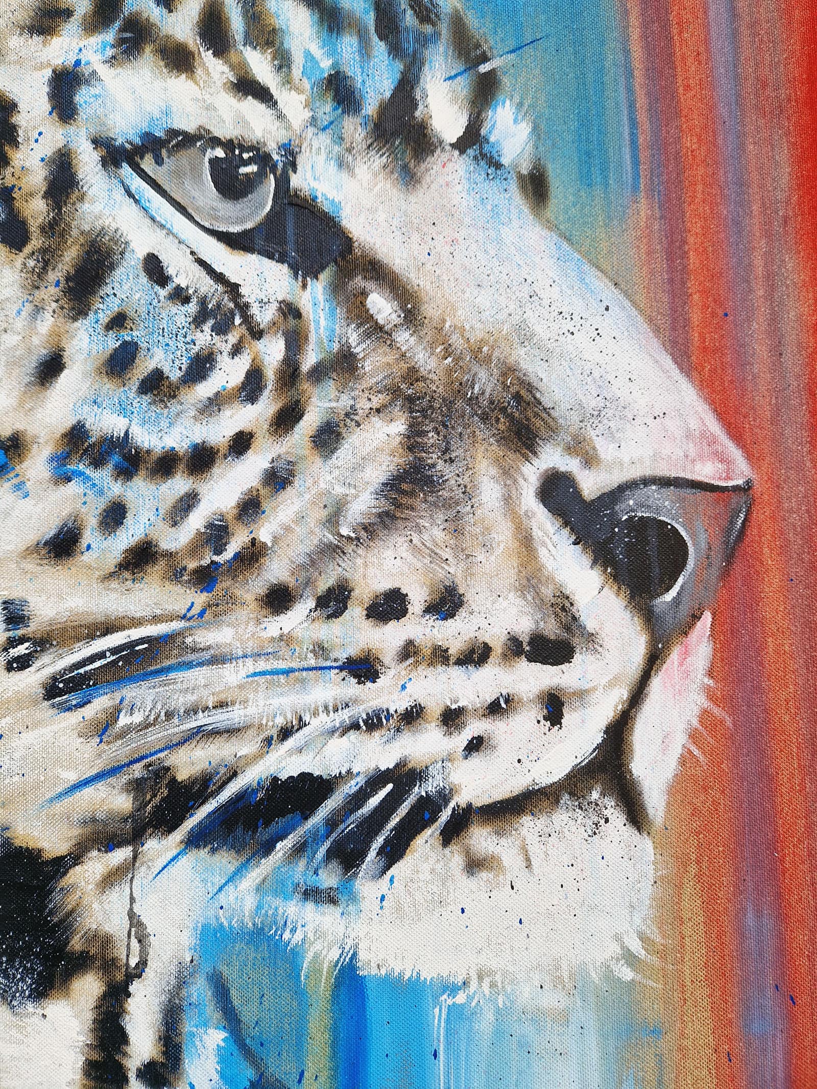 Detail, Gemälde Leopard #5 von Künstlerin Stefanie Rogge