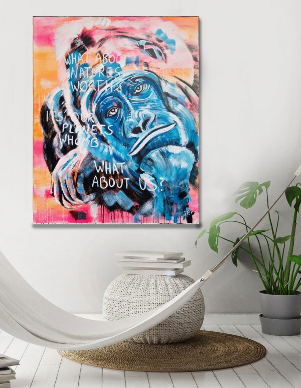 GORILLA #3 - Gemälde Klimakrise